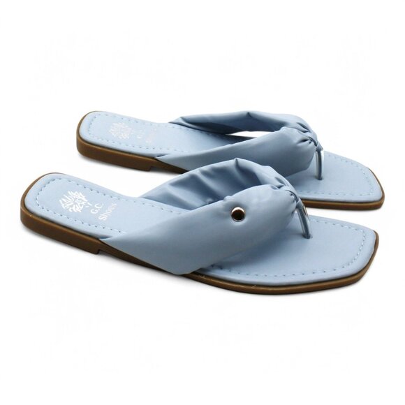 GC Shoes Womens Flat Faux Leather Fashion Sandals Slip on Summer Slides Sandals - Picture 3 of 7